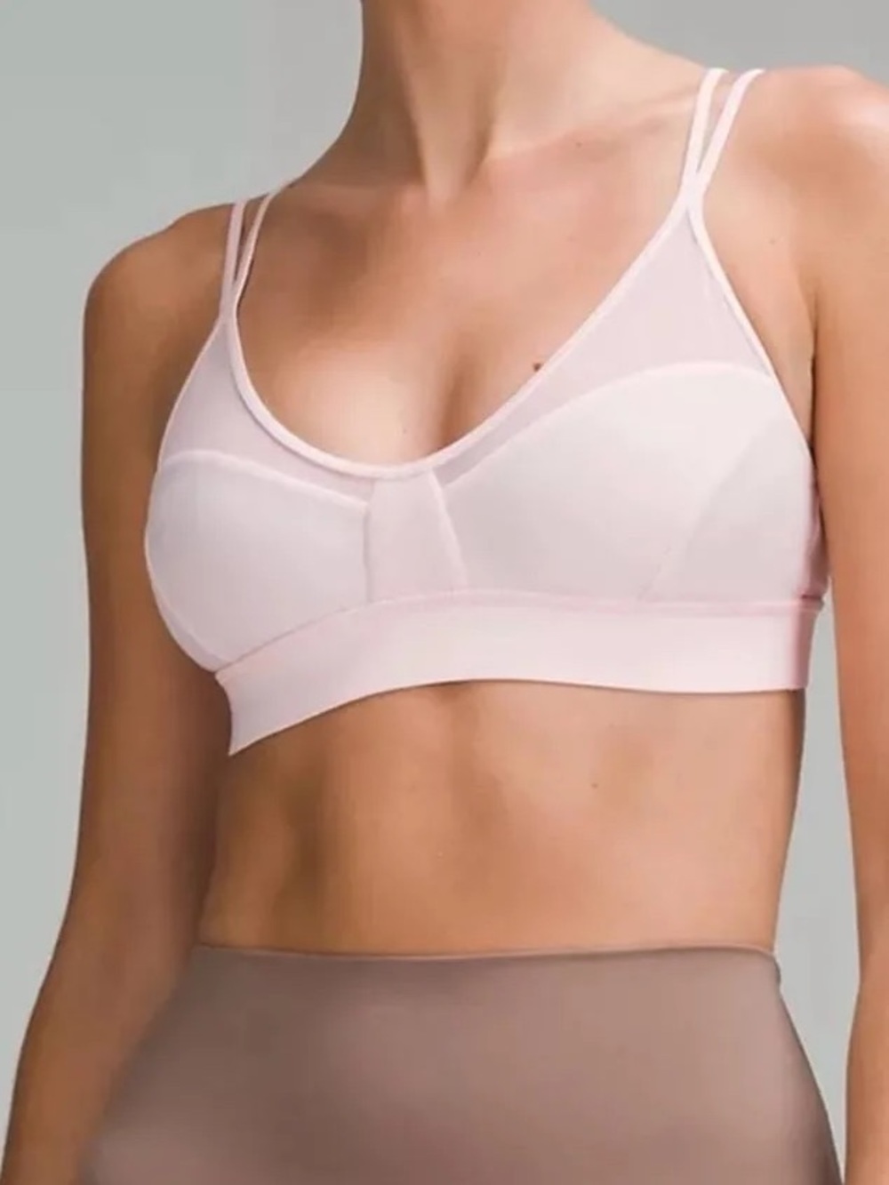 Lululemon Strawberry Milkshake Light Pink Anew Bra Mesh Panels A/B Cup - Size 10